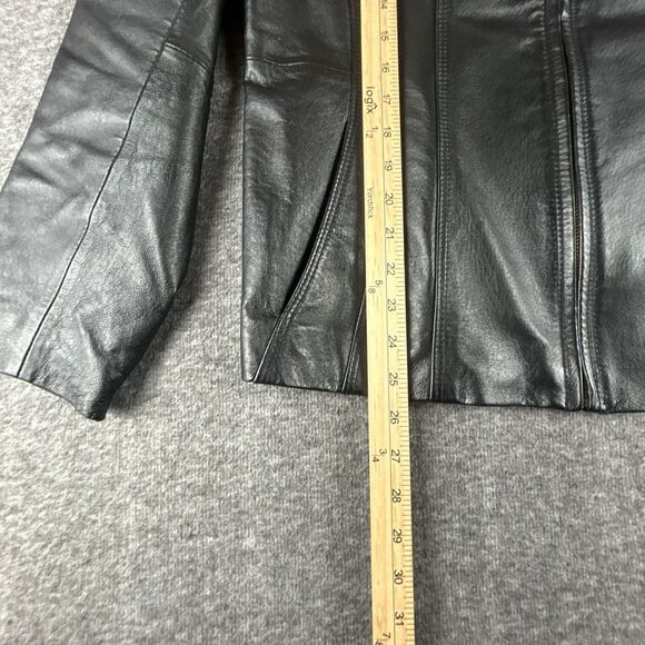 East 5th Leather Jacket Womens Sz L Black Full Zip Lined Moto Street Fashion - Picture 11 of 12